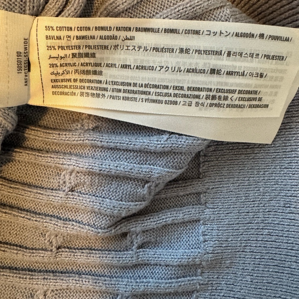 Abercrombie & Fitch Women’s Light Blue Cable Knit Sweater Size XL - Picture 7 of 7